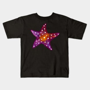 Purple and Orange Starfish Watercolor Kids T-Shirt